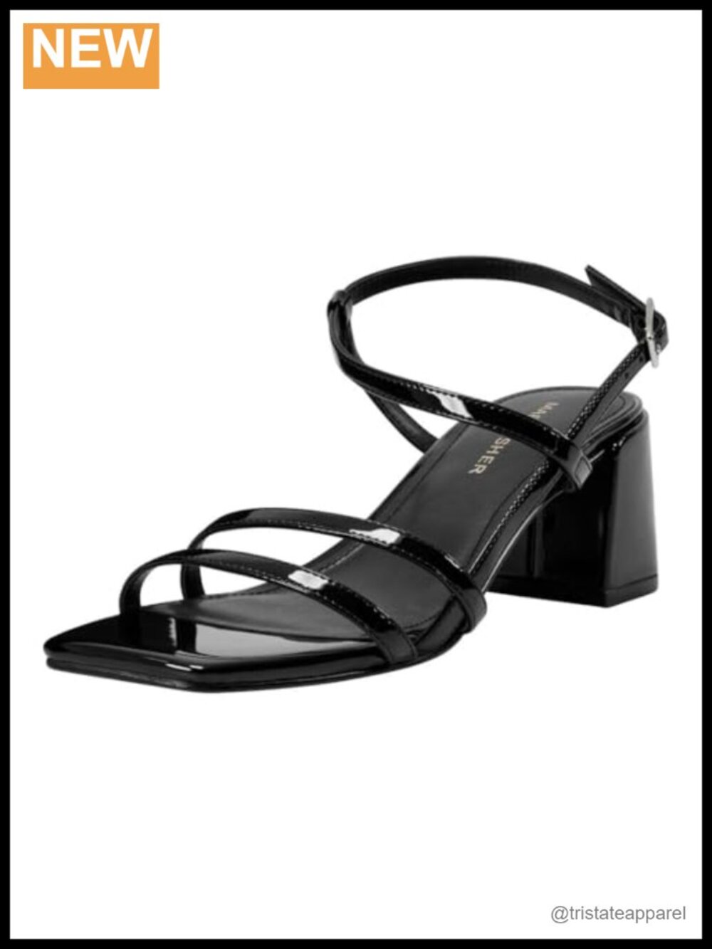 Women's Faux Patent Leather Block Heel Dress Sandals